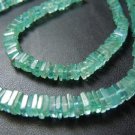 14 inches - aqua blue appetite smooth heishi square beads stunning quality