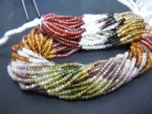 14 inches -tun-true multi sapphire faceted rondelle beads stunning aaa quality