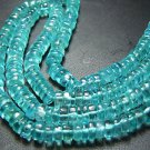 14inches-top grade aqua blue apatite smooth wheel coin shape size-5.5mm approx