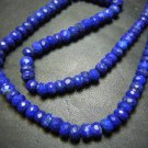 14 Inches Natural Blue Lapis Lazuli Faceted Rondelle Beads Size 5mm to 6mm