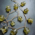 11pc top grade lemon quartz carving flower shape frosted look briolette new rare