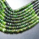 7 inches top grade  green chrome tourmaline multi shade cut rondelle beads 5to7m