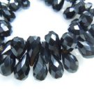 7Inches Black Onyx Faceted Briolette Teardrops AAA Quality Wholesale Price