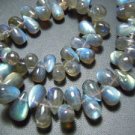 7Inches Labradorite Smooth Briolette Teardrops Blue Fire Size 5MM To 6MM Approx