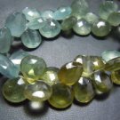 8 inches Moss Aqua Faceted Briolette Heart Drops AAA Quality Wholesale