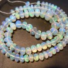 18 Inches AAA Quality Ethiopian Welo Opal Smooth Rondelle Beads Size -6MM To 9MM