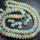17 Inches - 89Ct - AAA Ethiopian welo opal smooth rondelle beads 6MM To 9MM