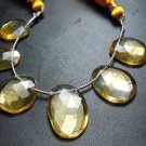 7pc-Citrine Quartz Faceted Briolette Slice AAA Quality Wholesale Price