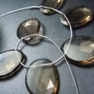 6pc-Smokey Quartz Faceted Briolette Slice AAA Quality Wholesale Price