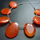 7Pc Carnelian Faceted Briolette Slice AAA Quality Wholesale Price