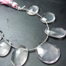 7Pc-Rose Quartz Faceted Briolette Slice AAA Quality Wholesale Price