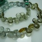 8 inches -moss aqua faceted briolette pear drops natural aqua stunning quality