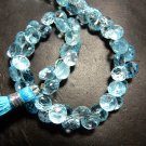 Blue Topaz Faceted Onion Drops Size - 7MM-AAA Quality -Sold 8 Inch / Strands 100% Natural