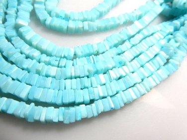 Blue Opal Heishi Square Shape Beads Size - 4MM-AAA Quality Amazing Sold 14 Inch