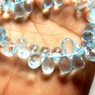 Blue Topaz Faceted Briolette Tear Drops Size - 6x9MM AAA Quality