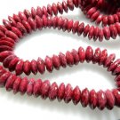 Red Corundum Ruby German Cut Rondelle Beads Size - 9 To 11MM AAA Quality