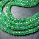 18'' AAA High Quality Natural Zambian Emerald Faceted Rondelle Beads 2- 5MM