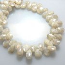 Silverite Gemstone Beads Faceted Briolette Pear Drops Size - 5x7MM Sold 8'' / St