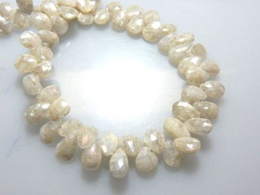 Silverite Gemstone Beads Faceted Briolette Pear Drops Size - 5x7MM Sold 8'' / St