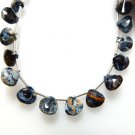 Pietersite Gemstone Beads Faceted Briolette Heart Size - 8MM Sold 8'' Strands
