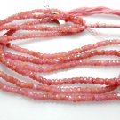 14'' AAA Quality Natural Pink Sapphire Faceted Rondelle Beads Size -3.5 to 5MM