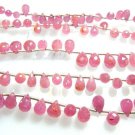 8'' AAA Amazing Beautiful Natural Pink Sapphire Faceted Briolette Tear Drops