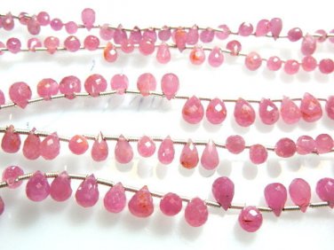 8'' AAA Amazing Beautiful Natural Pink Sapphire Faceted Briolette Tear Drops