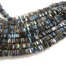 Labradorite Full Flash Blue Fire Square Heishi Beads Size -4.5 - 5MM AAA Quality