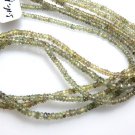 3 Strands Green Songea Sapphire Beads Faceted Roundelle Size - 3MM