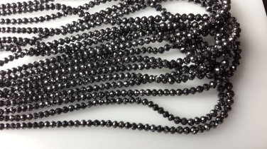 19Ct -14'' AAA++ Black Diamond Round Cut Ball Beads Size 3.5MM To 5MM