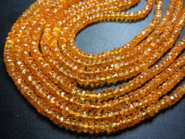 14'' Awesome Beautiful High Quality Spessartite Garnet Faceted Rondelle Beads 4m