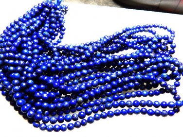 14'' Outstanding Royal Blue Natural Lapis Lazuli Smooth Round Ball Beads