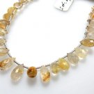 8'' Very Very High Quality Golden Rutilated Quartz Faceted Briolette Tear Drops