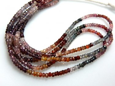 14''  Natural Spinal Top Quality Multi Color Faceted Rondelle Beads 100% Natural
