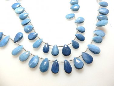 Faux Blue Opal Beads Faceted Briolette Pear Drops Size - 8x12 - 8x14MM