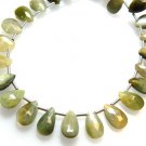8'' AAA Natural Cats Eye Faceted Briolette Pear Drops Size - 6.5x10MM To 6.5x10.