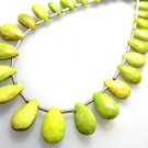 8'' AAA Quality Natural Green Turquoise Faceted Briolette Pear Drops