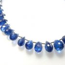 Deep Blue Kyanite Faceted Briolette Tear Drops - 4.5MM To 6MM -100% Natural