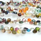 Multi Color Mix Gemstone Faceted Briolette Heart Sahpe Very Tiny- 4.5MM