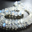 14'' AAA Blue Fire Rainbow Moonstone Faceted Rondelle Beads 4-7MM 100% Natural