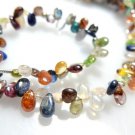 8'' Amazing High Quality Natural Mix Color Multi Stone Smooth Briolette Pear