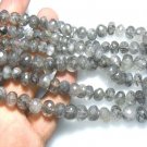 8'' AAA Black Rutilated Quartz Faceted Rondelle Beads Size - 10MM 100% Natural