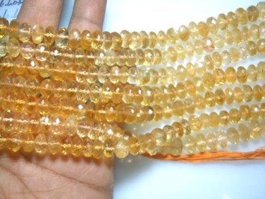 8'' AAA Citrine Quartz Faceted Rondelle Beads Size - 8MM 100% Natural Wholesale