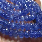 Natural Blue Genuine - TANZANITE - Faceted Rondell Beads huge size 5 - 7 mm app