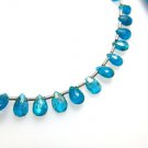 8'' AAA Quality Neon Blue Apatite Faceted Briolette Pear Drops Size 5x7MM Approx