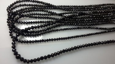 30Ct AAA 100%Natural Black Diamond Faceted Beads Size 3MM To 4MM