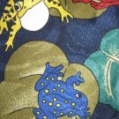 Renaissance polyester blue tie colorful FROGS