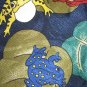 Renaissance polyester blue tie colorful FROGS