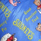 Shoney's Pantry Square 100% silk bright blue necktie