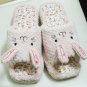 New Flower Cute Rabbit Women Animal Plush House Slippers Soft Adorable Girl Gift